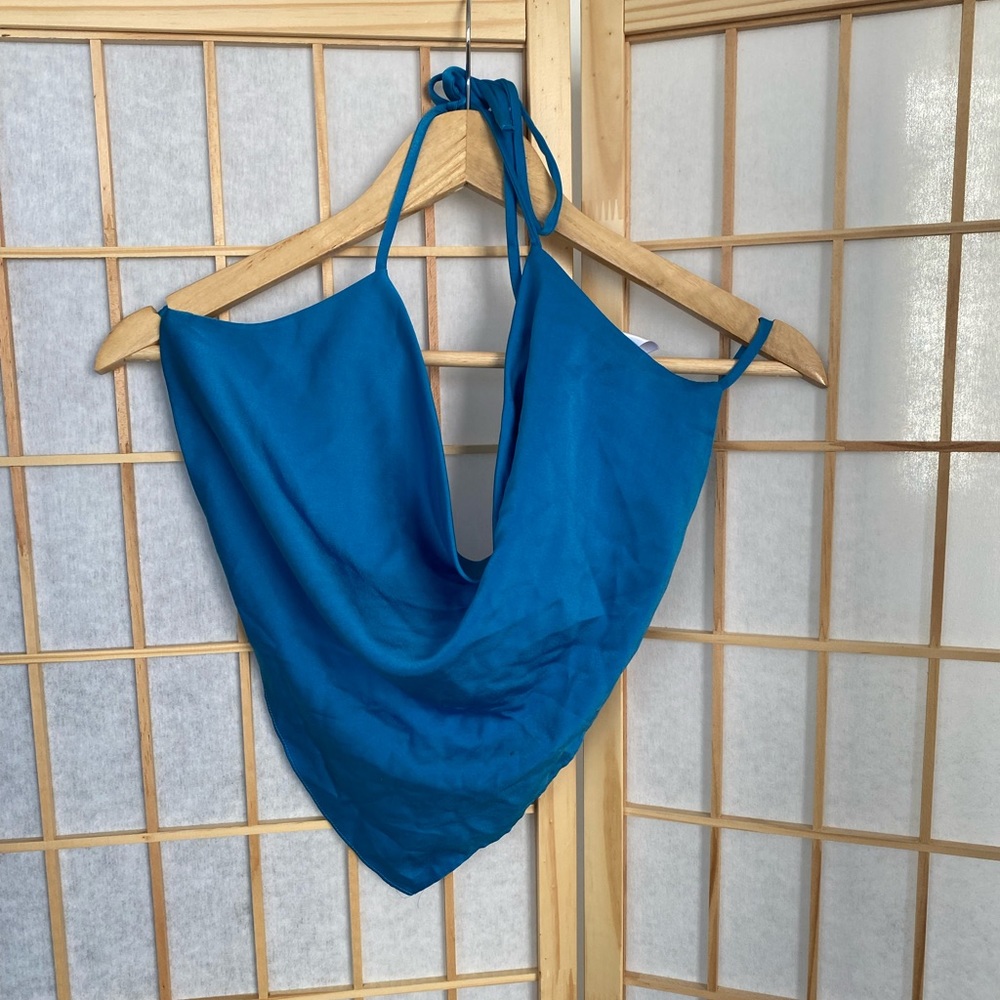 Cobalt Blue Silk Top Size Medium